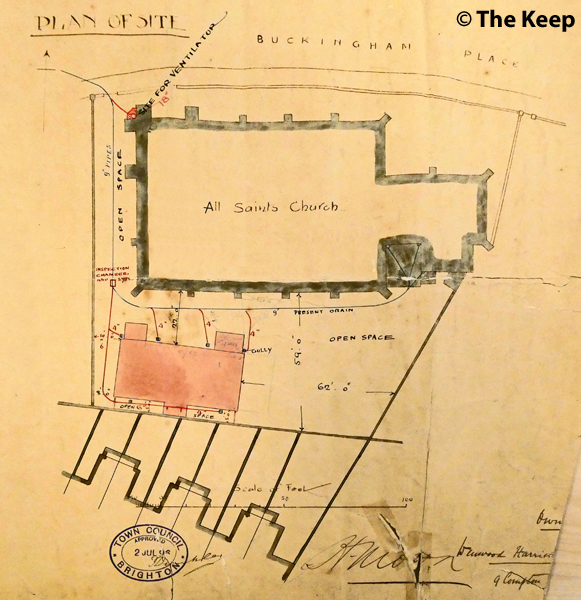 Site of new church hall 1896