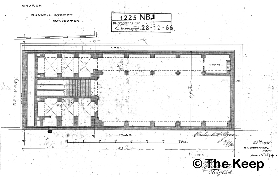 Holy Trinity Church Floor Plan 21 August 1874