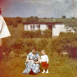 1959 Trevor Smith and Mother outside Aunts prefab