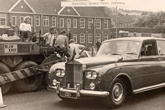 1960s Mayor of Brighton at opening of dualling of the Lewes Road with Moulsecoomb School in background