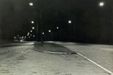 1968c by night looking south east near entrance to the waterworks, showing the new street lighting