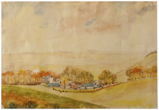 Bevendean Farm c1940 from Race Hill by Violet Allcorn