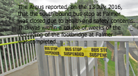 29 July 2016 Falmer bus stop closed