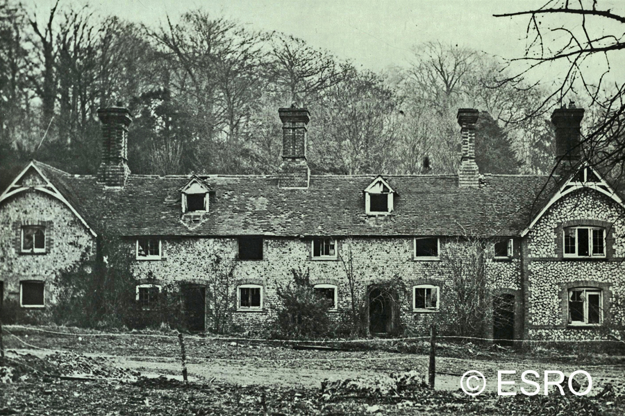 Damaged Stanmer Cottages in 1946