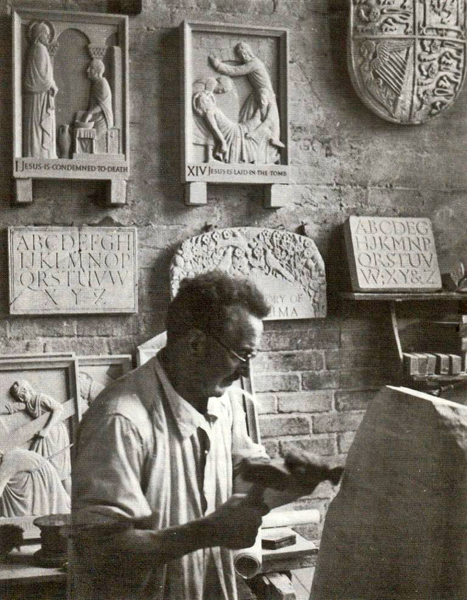 Joseph Cribb in his studio in Ditchling