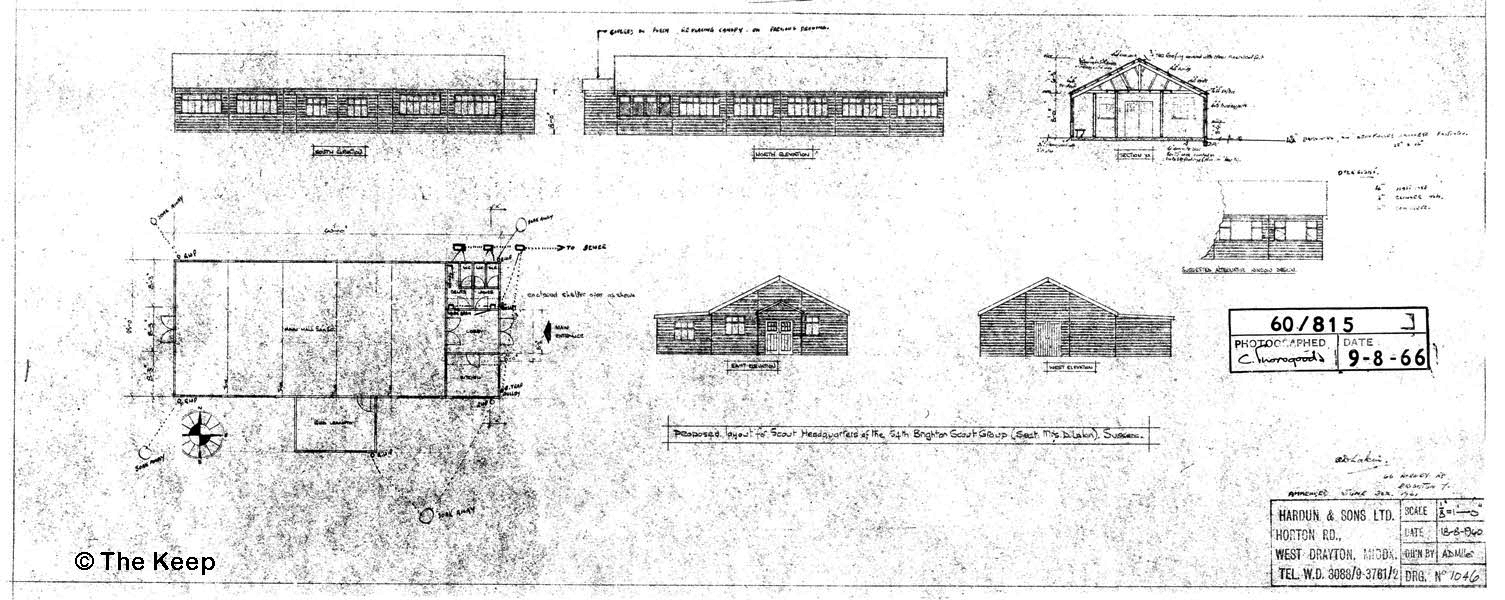 Plan of proposed Scout Hut 54th Brighton Scouts